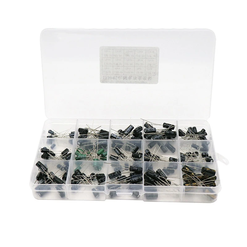 Набор радиальных конденсаторов 200 шт./лот 15 значений набор электролитических мкФ