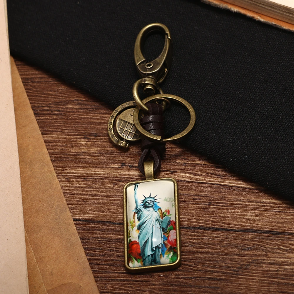 Креативный стеклянный брелок в форме квадрата и статуи Свободы фото чудо с