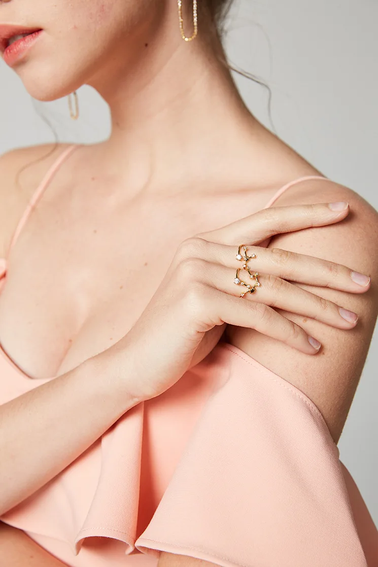 

Gold 12 Constellations Zodiac Ring Sign Finger Rings for Women Girls Adjustable Anillos Mujer Lucky Jewelry Gifts For New Year