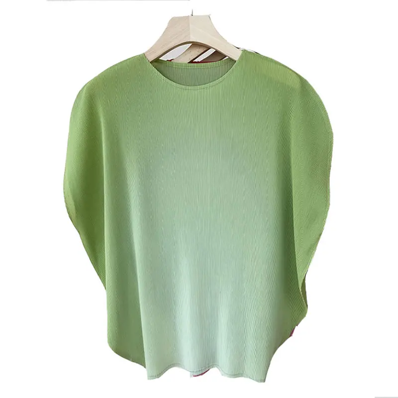 

XITAO Solid Color Casual Gradient T-shirt Fashion Loose Batwing Sleeve Summer New Simplicity O-neck Collar All-match Top CLL1089
