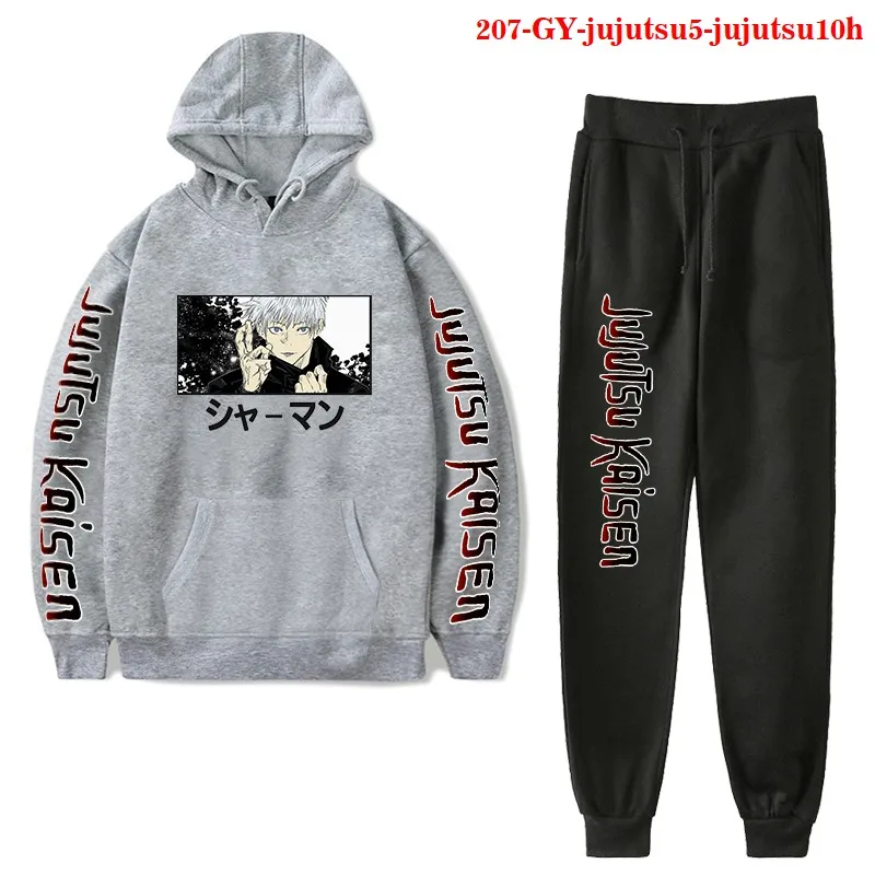 

2 Piece Set Autumn Tracksuit Sweatshirt Women Hoodie + pants Pullover Hoodie Boy Sportwear Suits jujutsu kaisen Cartoon SETS