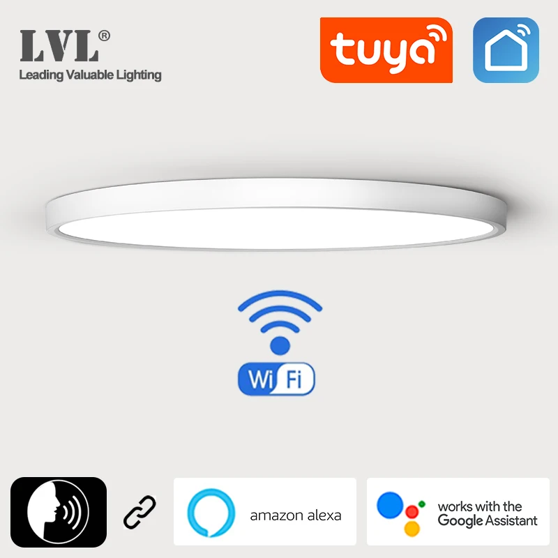 Светодиодная смарт-панель 220 В 36 Вт 45 Вт 60 см WiFi Tuya приглушаемая с голосовым управлением Google Home Alexa Echo ультратонкая светодиодная панель