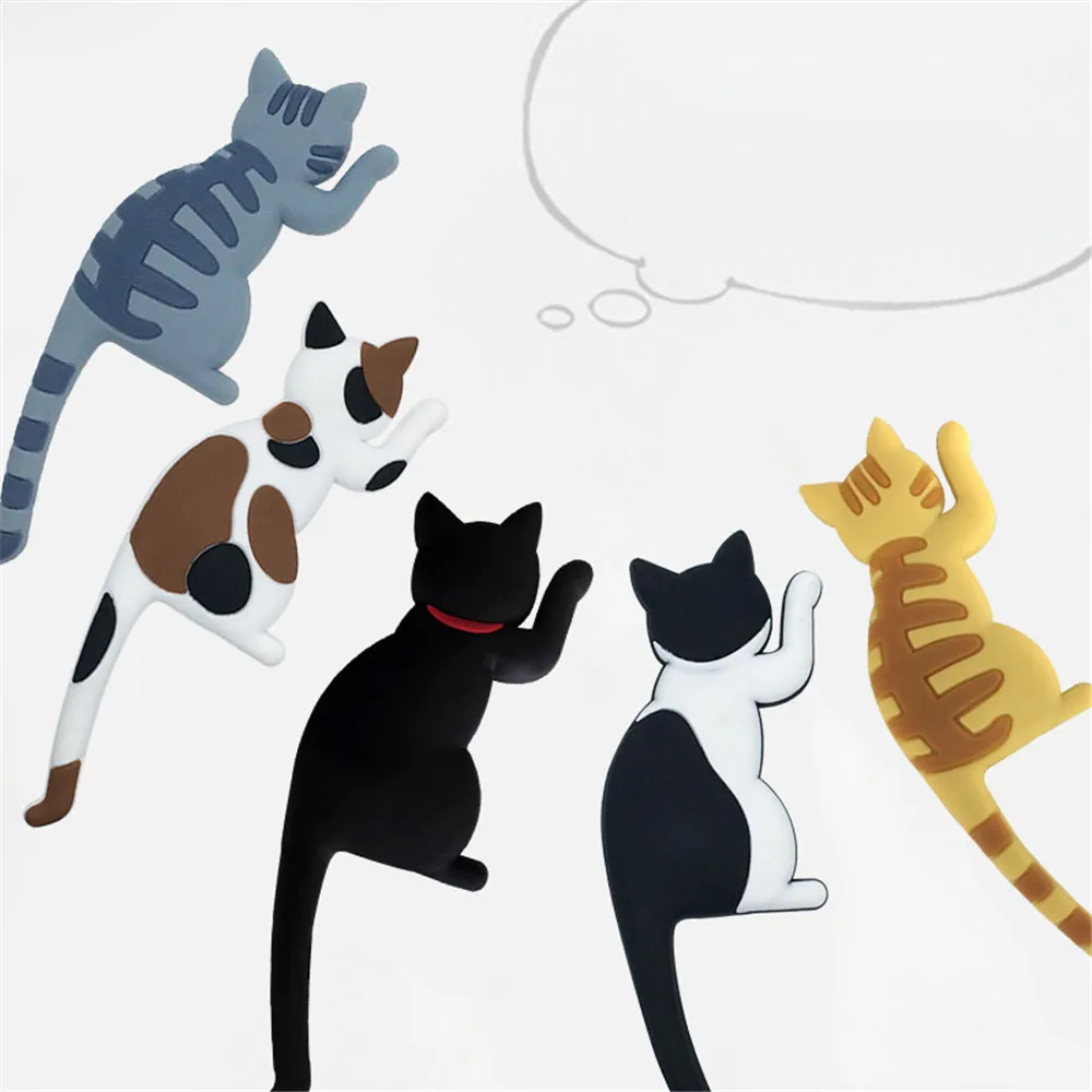 Unique Kitten Fridge Magnets Cute Cat Design Magnet Button Minimalsit Refrigerator Message Sticker Home Decor Kitchen Access |