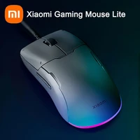 NEW Xiaomi Gaming Mouse Lite RGB Computer Mouse Gaming Gamer 6200DPI Adjustable Wired Optical LED Computer Mice for Laptop
