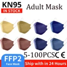 5-100 шт., дышащие маски FPP2, 8 цветов