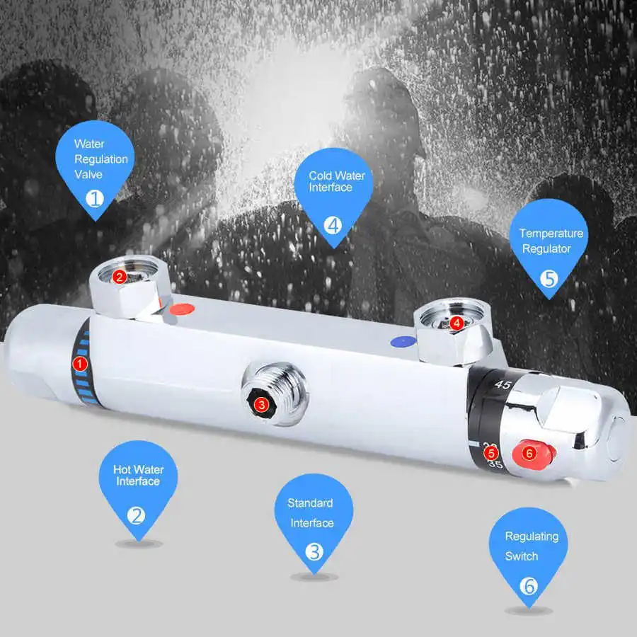 Современный хромированный Термостатический смеситель для душа сменный клапан