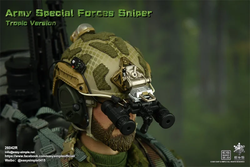 

Scale 1/6 EASY&SIMPLE ES 26042R USA Continental Tropical Version Green Helmet Full Set For Mostly 12inch Doll Figure Accessories