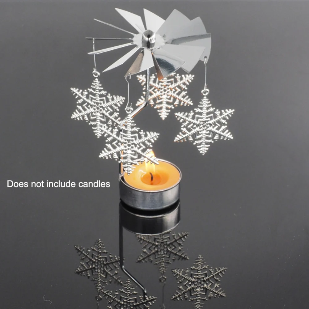 Romantic Christmas Rotary Spinning Candlestick Tealight Candle Holder Metal Tea Light Holders For Home Party Decor Gift | Дом и сад