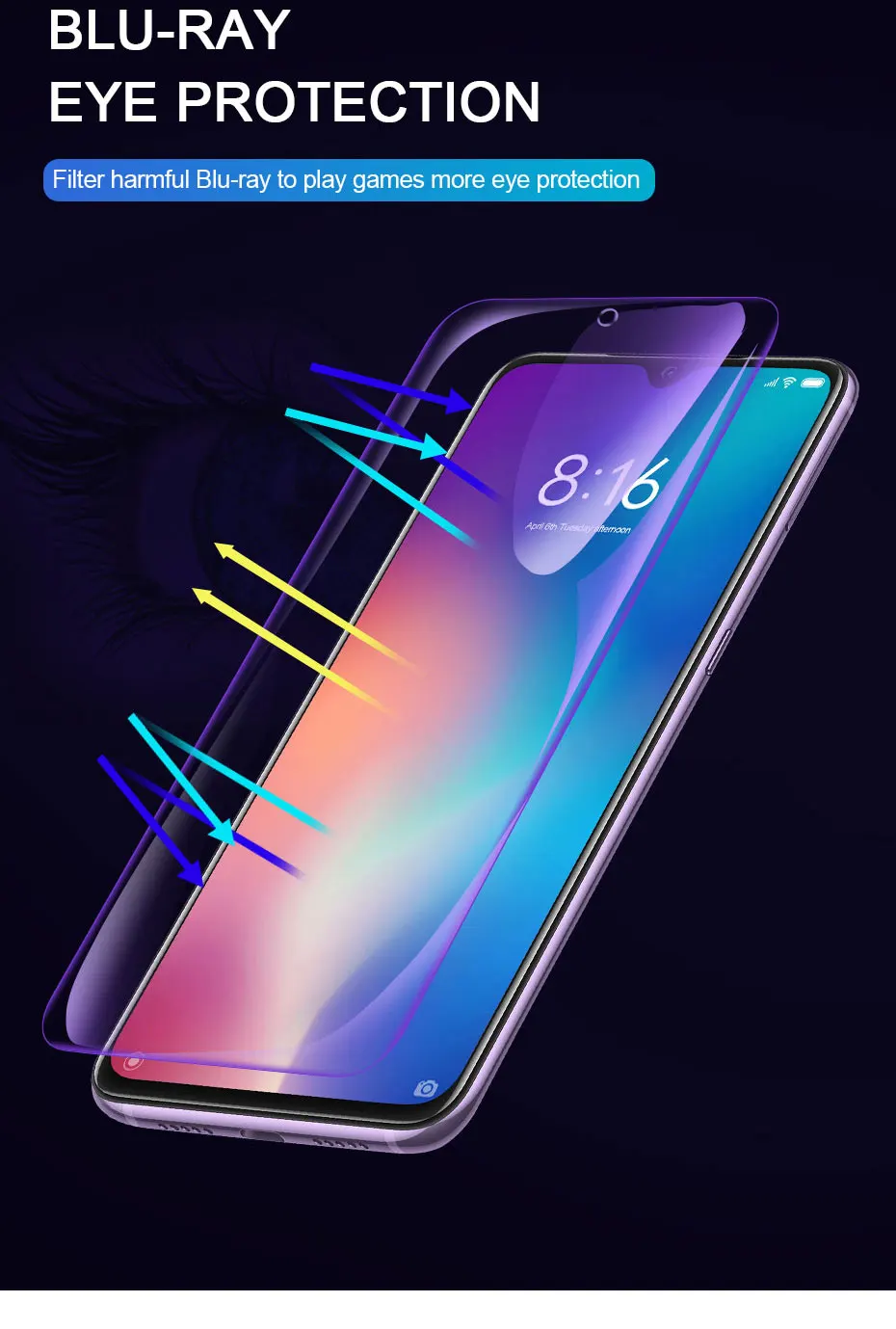 500D Защита экрана для Xiaomi Redmi Note 8 7 6 Pro 8T 7A 8A Гидрогелевая пленка для Redmi 7 7A 8 6 K20 Pro Полное покрытие стеклянная пленка