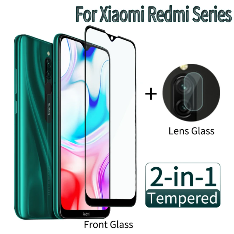 2 в 1 для Xiaomi Redmi 5 6 6a 7a 8 8a Pro Plus объектив камеры полное покрытие закаленное стекло