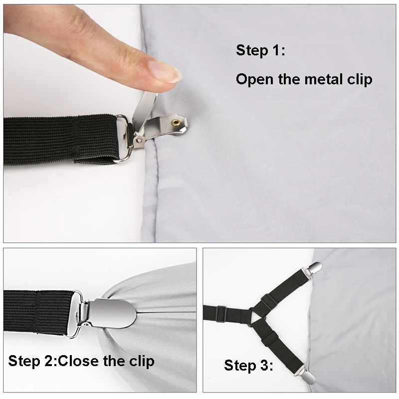 4шт / комплект простыня клип ремень застежка матрас эластичный нескользящий