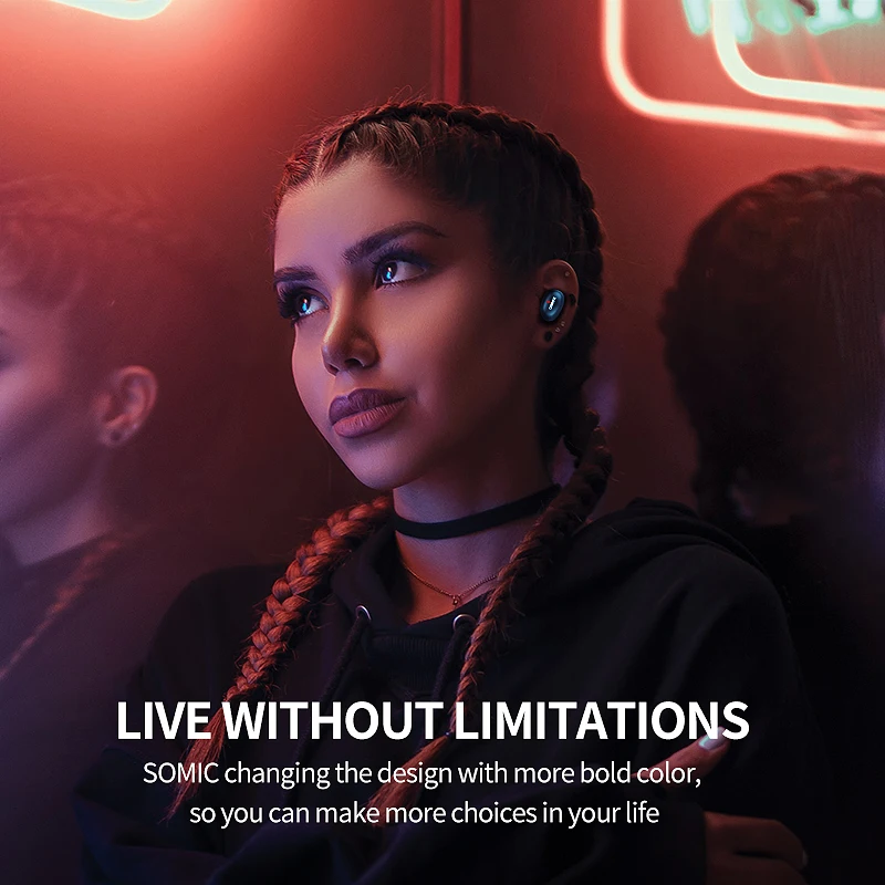 SOMiC W10 наушники вкладыши TWS Bluetooth 5 0 Беспроводной спортивные гарнитуры СПД