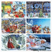 5d diy diamond painting embroidery santa claus snow scenery cross stitch full square round drill mosaic pictures christmas gifts