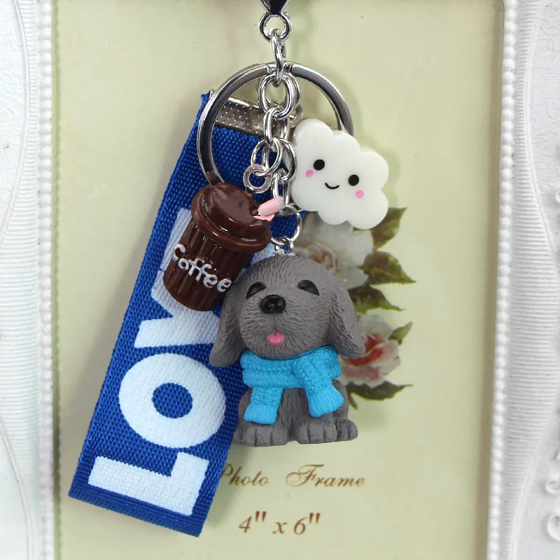 

Cartoon Cute Dog Keychains Sweet Heart Animal Dog Car Key Chain Pendant For Girl Bag Keyring Gifts Bag Pendant Lovers Gift