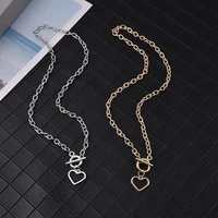 wholesale hip hop heart pendant choker necklaces for women punk fashion party jewelry clavicle chain link chain gifts