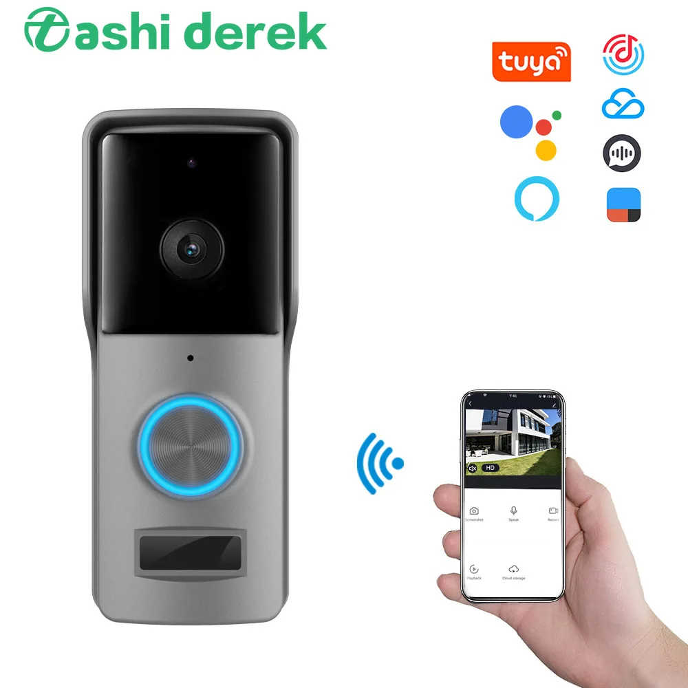 New Tuya APP Visual Doorbell Smart Wireless Wifi Doorbell HD 1080P Infrared night vision Voice intercom With Ding Dong