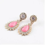 baroque vintage champagne jewel color diamond earrings personality casual earrings needle high sense of love earrings air studs