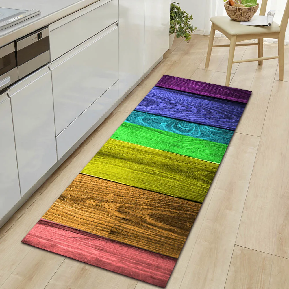 Цвет дерева зерновой коврик входная дверь дома Кухня Спальня прихожей тапочки