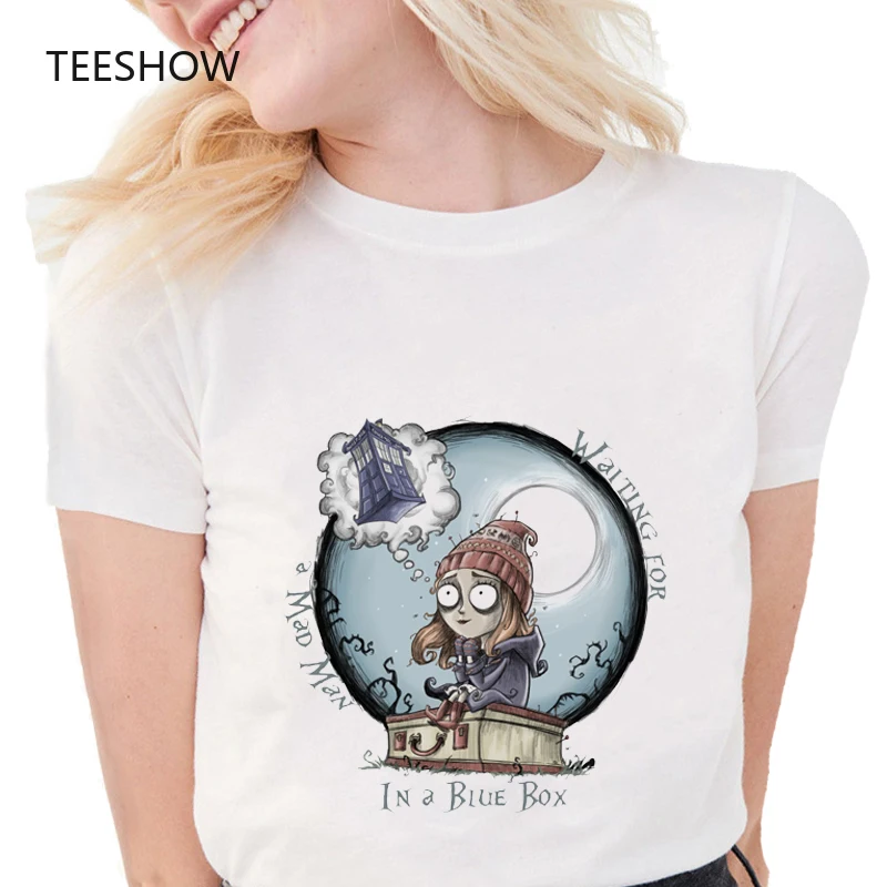 

New Summer Fashion Cartoon t shirt Printed Doctor Who T Shirts Women Casual White Tops graphic Tees women