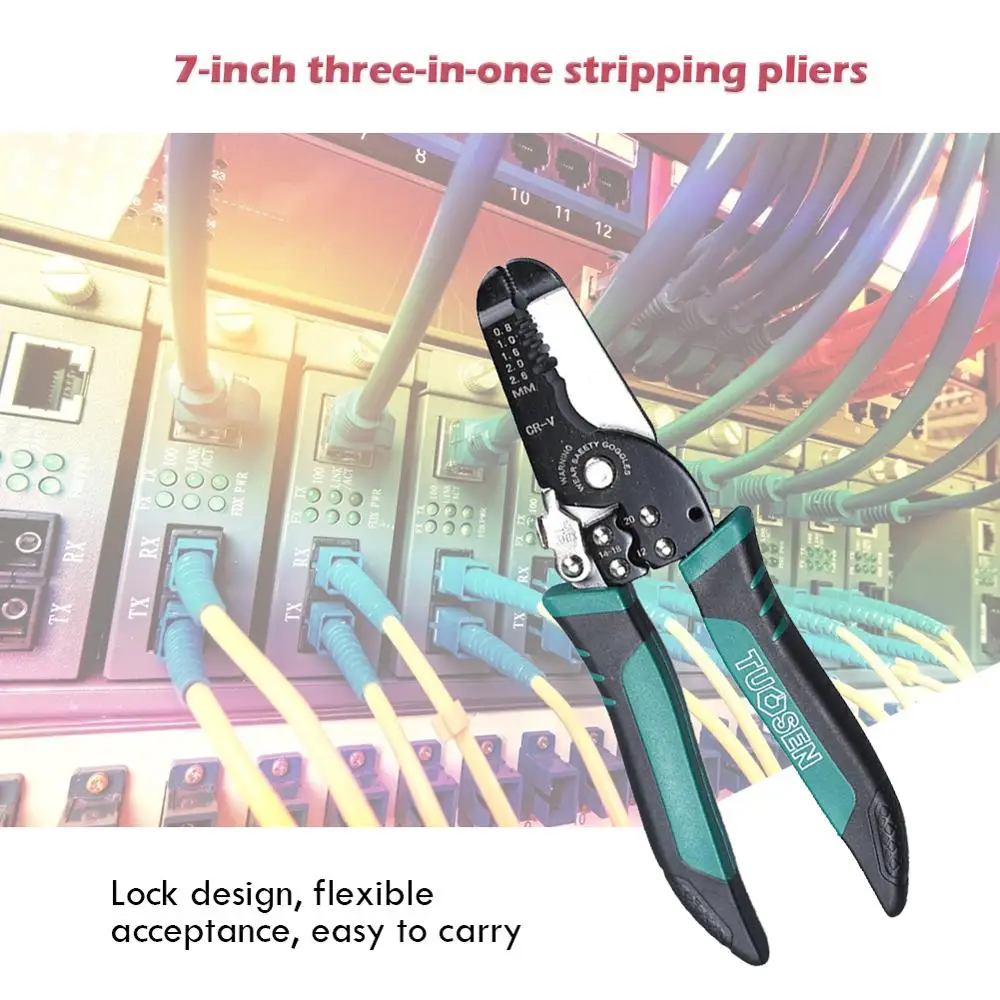 3-IN-1 8inch Wire Stripper Cable Cutting Scissors Electrician Cutter Crimpper Stripping Pliers Hand Tools | Инструменты