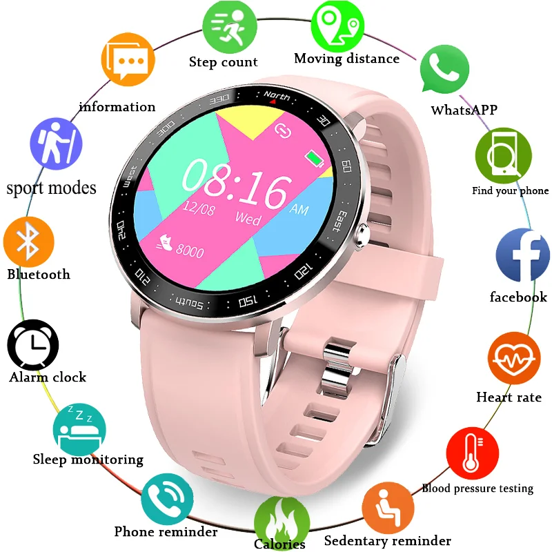 

Смарт-часы LIGE для мужчин и женщин, спортивные водонепроницаемые с пульсометром и монитором сна, с поддержкой IOS