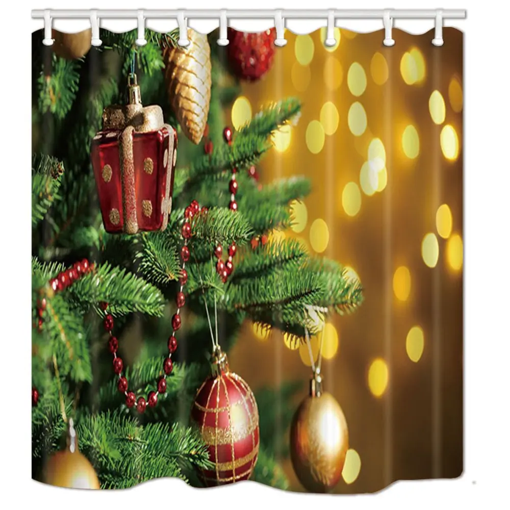 

Шары висячие на рождественскую елку на Золотой Фон занавеска для душа