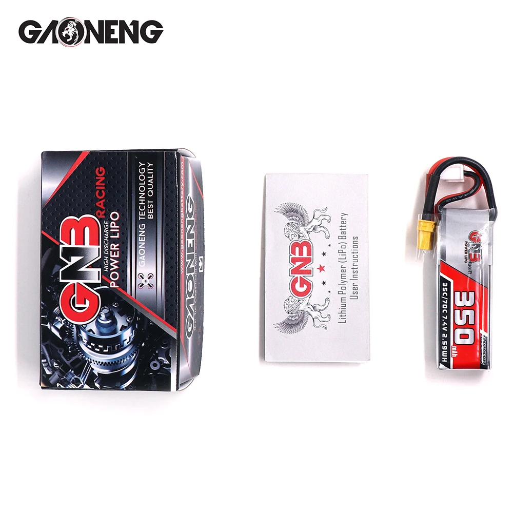 4 шт. Gaoneng 350 мАч 7 В 35C/70C 2S Lipo батарея с разъемом XT30 для Beta75X ESKY DLG1000 F300BL DTS130 Tiny Whoop Drone