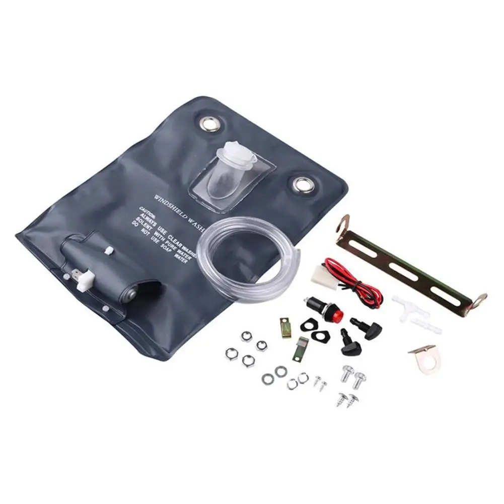 

80% New Arrival 2021 Universal Car Vehicle Windscreen Washer Pouch Bag Cleaning Kit with 12V Pump