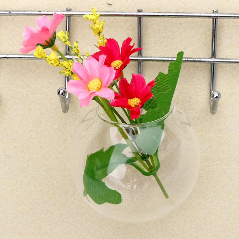 1 шт. 7*8 см белая прозрачная стеклянная настенная ваза цветочный горшок шар