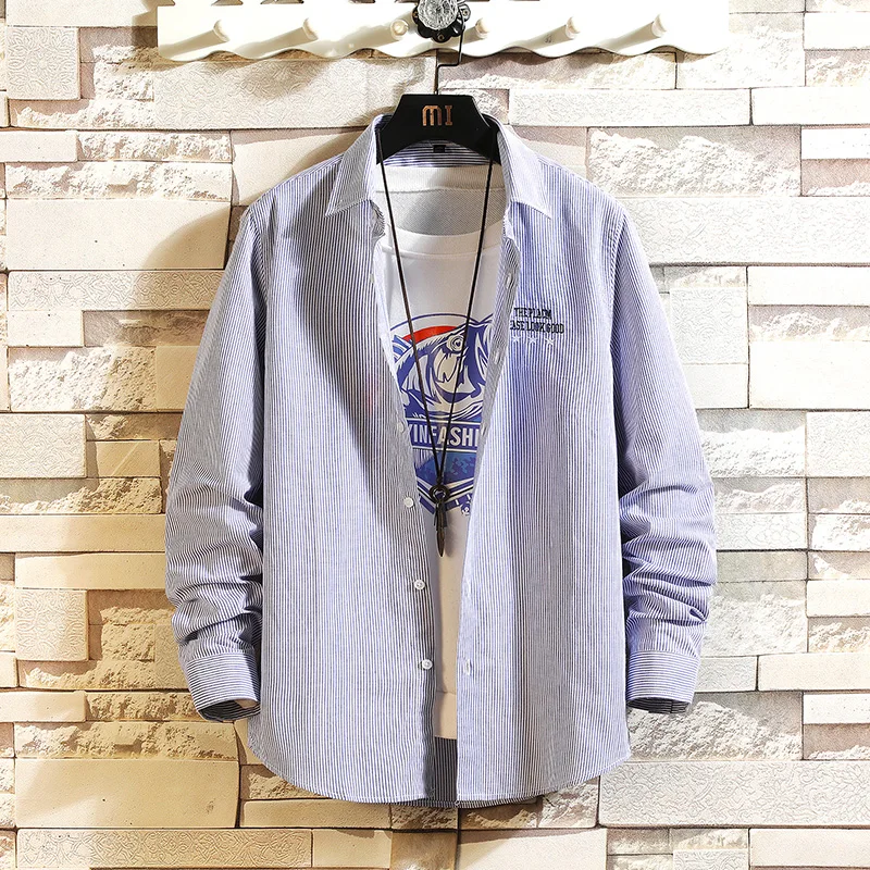 

Casual Brand Men's Loose Hip Hop Streetwear Shirts Long Sleeves 2020 Plus Size Oversized Size M-5XL Japanese Fashion