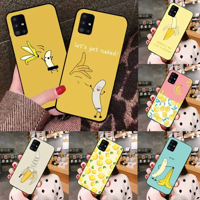 

Fruit Banana Lemon Phone Case black For Samsung galaxy S 21 20 10 8 A 51 71 50 21s 70 40 20 20e note 10 plus Ultra 5g fe