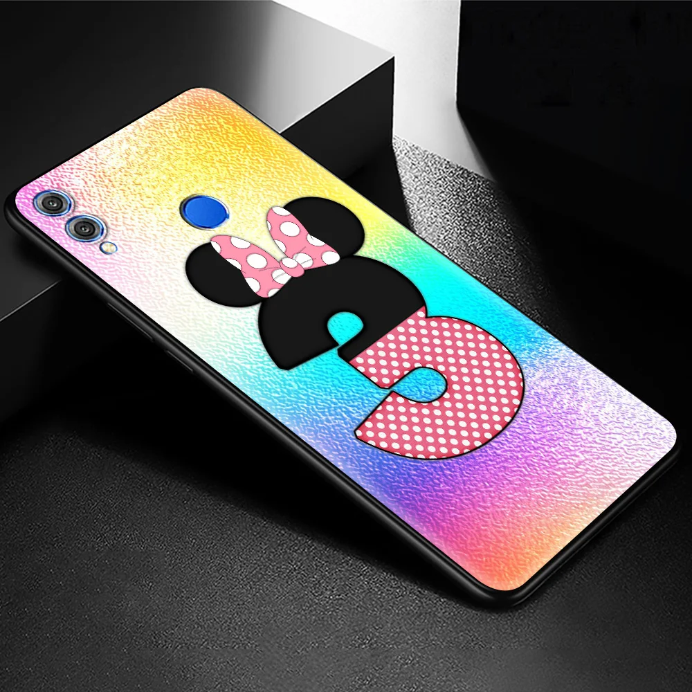 

Cute Number Silicone Soft Case Cover For Honor 8X 9X 10 Lite 20 30 Pro 20e 20S(6.15) 30i Play 9A Luxury Phone Shell