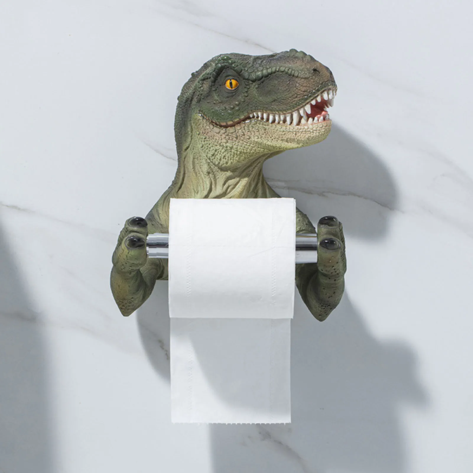 

Resin Dinosaur Tissue Holder Box Toilet Waterproof Tissue Holder Toilet Modern Paper Towel Holder Punch-free Bathroom Accessory