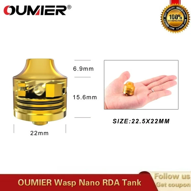 OUMIER ОСА Nano RDA 22 мм Vape танк ввиду капает атомайзер большая палуба подходит 510 головка коробка мод против Hellvape падение мертвых