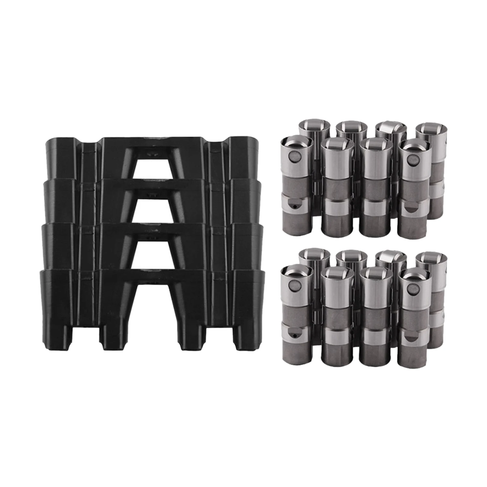

16 Pieces Upgraded Hydraulic Roller Lifters with 4 Piece Guide Trays 12499225 Fit for LS2 LS7 HL124