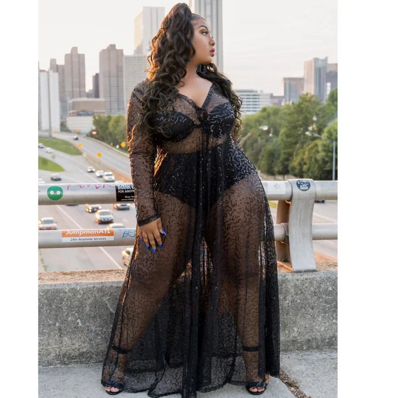 

Женское платье с V-образным вырезом, длинным рукавом