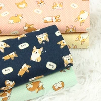 half yard thicken cotton fabric with cute dog print handmade diy mouth gold package bag garment tissue 100 cotton cr 70