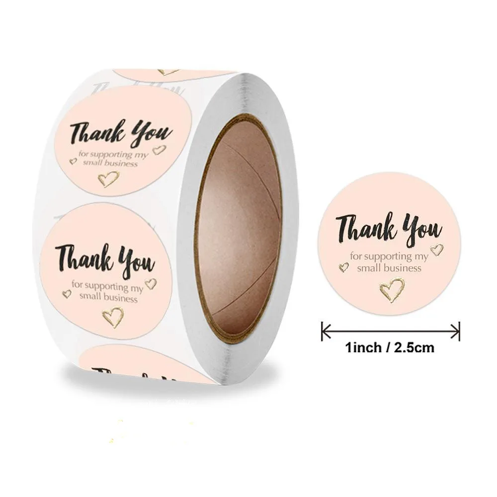 

The latest 500pcs/roll 1 inch seal sticker thank you sticker handmade sticker pink sticker book cute stationery sticker