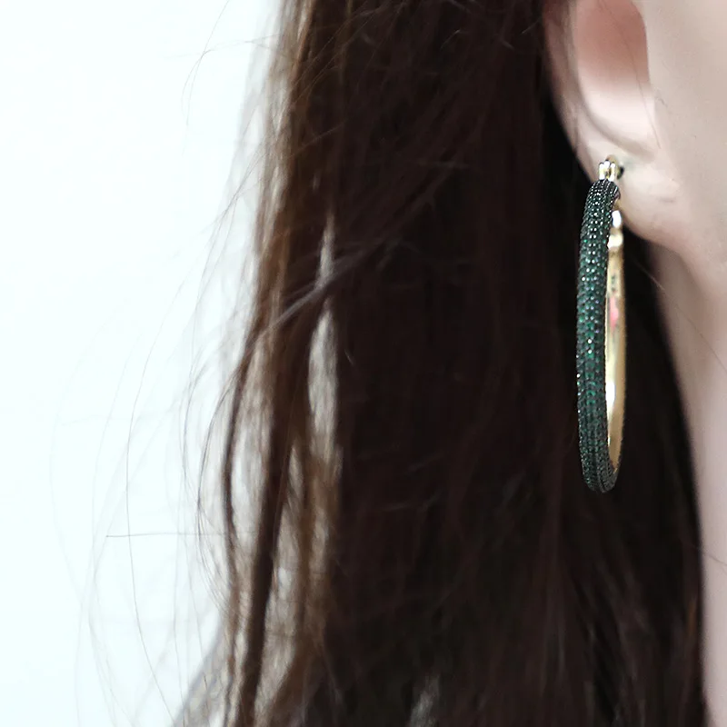 

Geometric round micro-inlaid colorful zircon earrings 210319-59