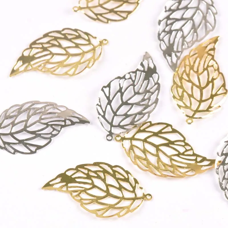 20 шт. Металл поделки Золото Серебро лист филигранные обертки цветок Разъемы для