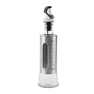 300ml 500/300 мл кухонная Стеклянная бутыль для масла из нержавеющей стали Герметичный уксус, соевый соус Cruet контейнер для таблеток необходимые столовые приборы - Цвет: 300ml