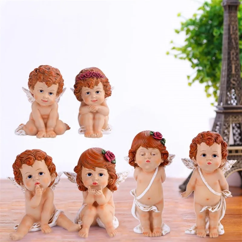 Европейская Статуэтка маленького ангела из смолы Бог Купидон ангел сказочное