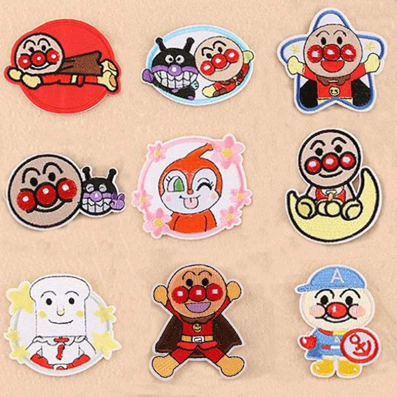 9 шт./компл. новый стиль японского аниме Anpanman железные нашивки Baikinman вышитая