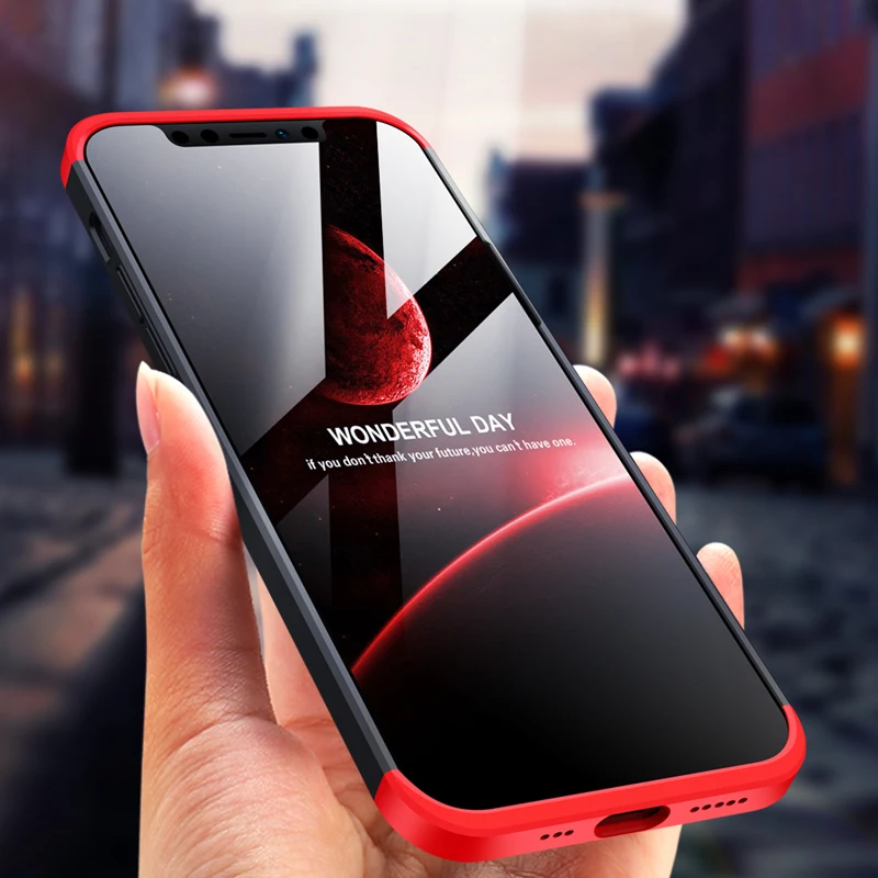 gkk for iphone 12 case 360 full protection with glass 3 in 1 shockproof anti fingerprint matte hard cover for iphone 12 shell free global shipping