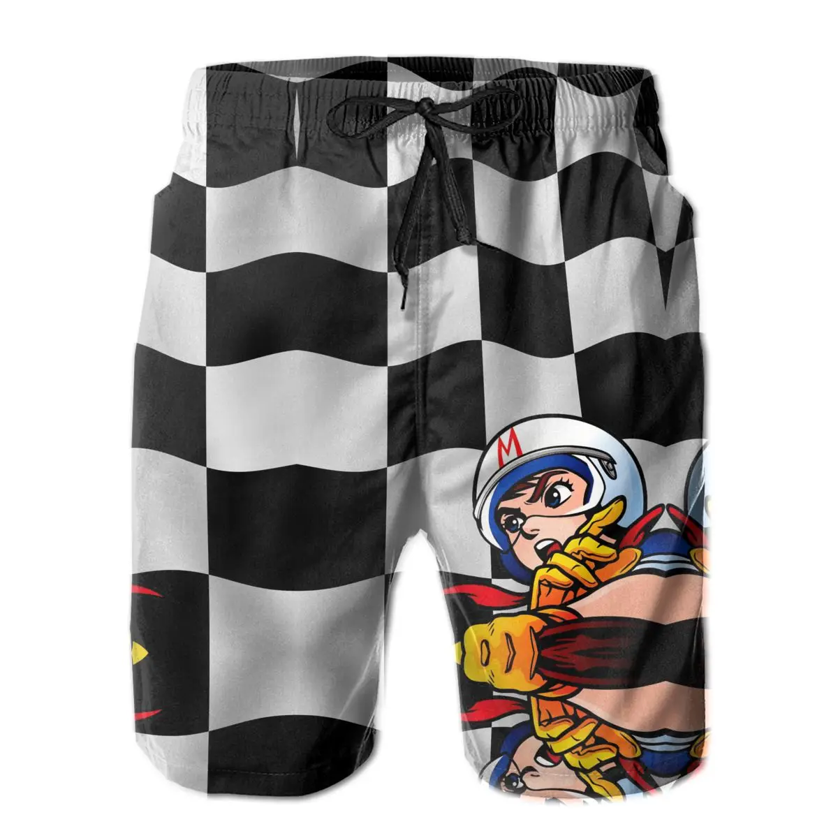 

R333 basketball Speed Racer Checkered Flag Shorts Breathable Quick Dry Cool Male Shorts