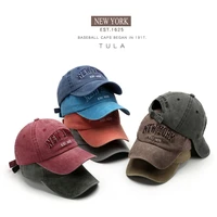baseball cap letter embroidery washed old hats new york personality new trend unisex cowboy hat