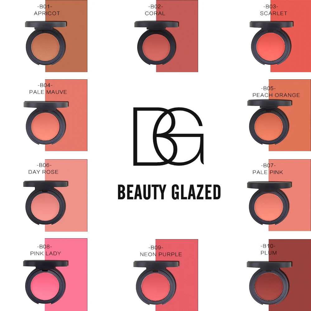 Красота глазурованная Румяна для лица Пудра Макияж щека румяна порошок минералы
