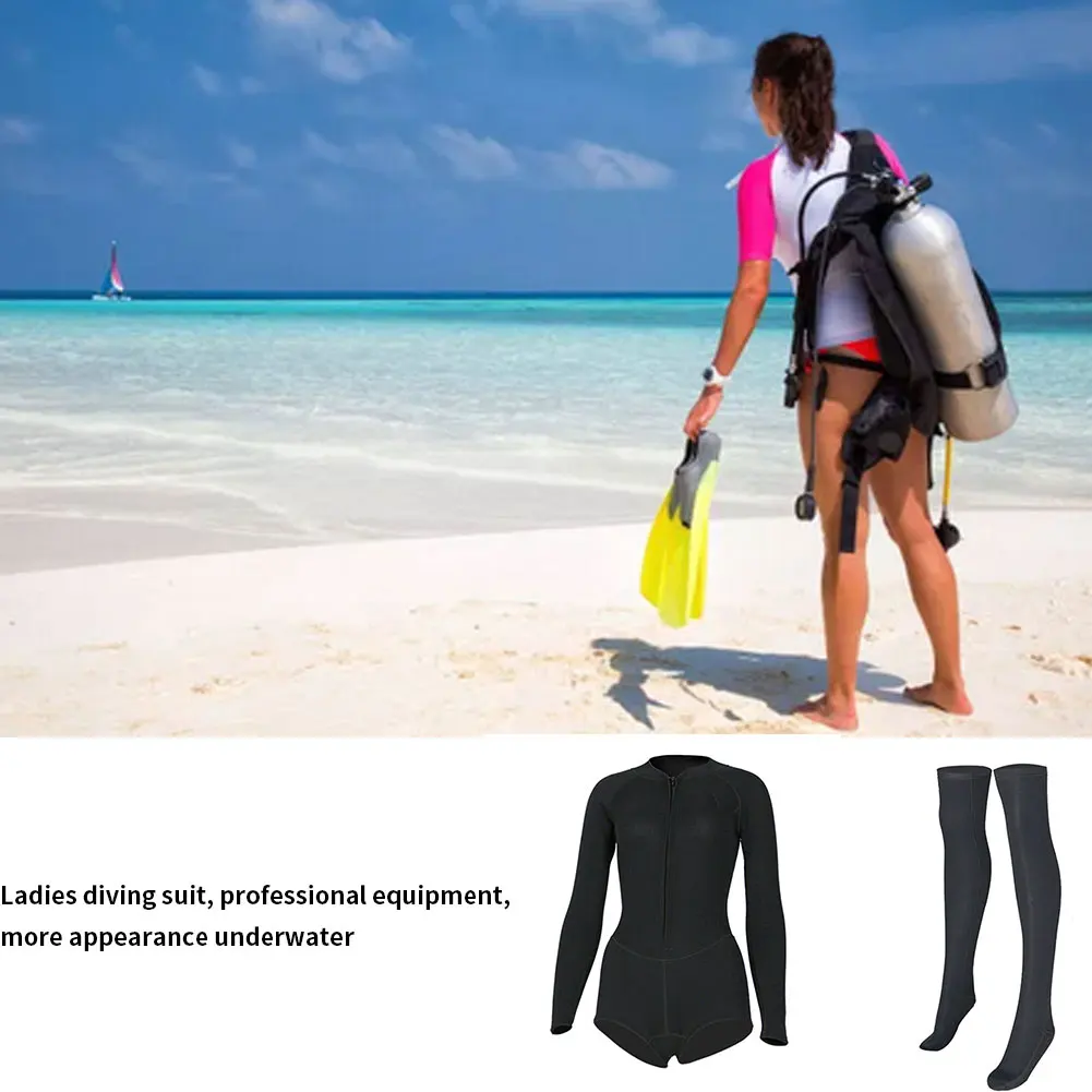 

Women Wetsuit Conjoined Summer Swimsuit Shortie Wetsuit Quick-Drying With Long Tube Diving Socks For Adult Women Wetsuit