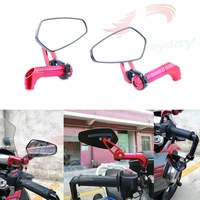 1 pair 78 22mm universal motorcycle aluminum rear view black handle bar end side rearview mirrors 8mm 10mm