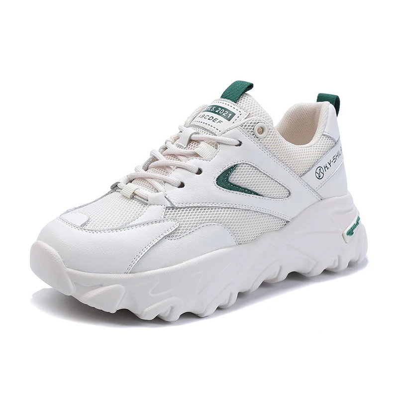 

2021 Mesh White Sneakers Woman Vulcanize Shoes Women Heels Platforms Running Shoes for Women Fashion Flats Chunky Sneakers Femme